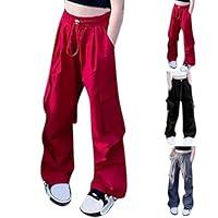 Algopix Similar Product 18 - Girls Cargo Pants Joggers Elastic Waist