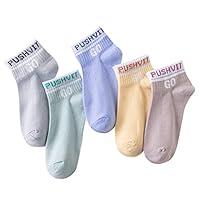 Algopix Similar Product 6 - 5 Pairs Print Socks For Women Men Girls