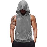 Algopix Similar Product 20 - SZKANI Mens Sleeveless Hoodie Fitness