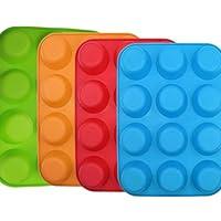 Algopix Similar Product 12 - Qtopun Silicone Mini Muffin Pan 4 Pack