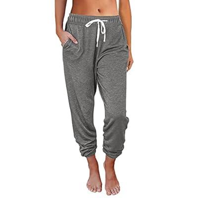 Women's Drawstring Sweatpants Yoga Pants with Pockets Comfy Stretch Loose  Wide Leg Casual Pants Breathable Running Workout Lounge Pants