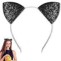 Algopix Similar Product 12 - UGoforst Black Cat Ears Headband