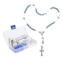 Algopix Similar Product 10 - Linpeng Sky Blue Crystal Rosary