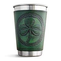 Algopix Similar Product 14 - LEATHER WRAPPED PINT - SHAMROCK