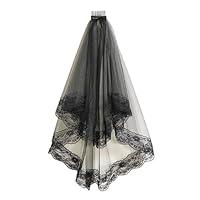 Algopix Similar Product 8 - CHENATING Dark Veil Lace Veils Mantilla