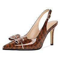 Algopix Similar Product 5 - SAMMITOP Womens Bow Heels Slingback