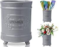 Algopix Similar Product 8 - French Grey Ceramic Utensil Holder 