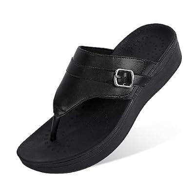 Plantar Fasciitis Slippers Women Orthopedic Flip Flops Platform Women Black  Block Heels Wide with Sandals for Women Sandals Women Wide Width