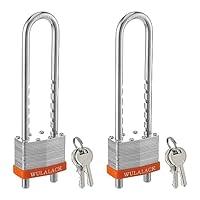 Algopix Similar Product 8 - Padlock with Key WULALACK 2 inch Wide