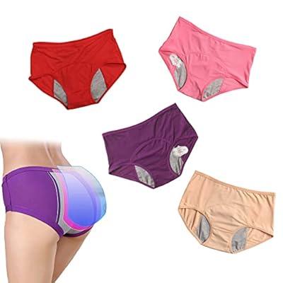 Everdries Leakproof Underwear,Leakproof High Waisted for Women,Incontinence  Underwear for Women Washable,Women Underwear (Color : Pink, Size : Large)