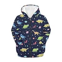 Algopix Similar Product 19 - Jekioweii Dinosaur Planet Zipper Hoodie