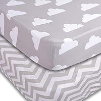 Algopix Similar Product 8 - Playard Sheets 2 Pack Cloud  Chevron