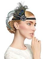 Algopix Similar Product 4 - ZX Peacock Feather Hair Clip 1920s