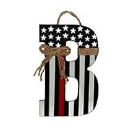 Algopix Similar Product 19 - Thin Red Line Initial Door Wreath