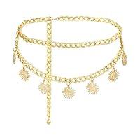 Algopix Similar Product 15 - Urieo Boho Sun Chain Belt Layered Gold