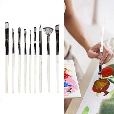 20 Pcs 1 Inch Flat Paint Brush Nylon Craft Brushes with Wooden Handle for  Acrylic Watercolor Oil Crafts Face Body Art