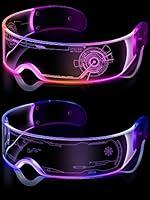 Algopix Similar Product 11 - 2 Pairs LED Visor Glasses 7 Colors