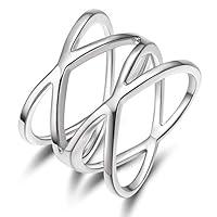 Algopix Similar Product 18 - Double X Criss Cross Ring 925 Sterling