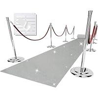 Algopix Similar Product 15 - EZLucky Dazzling Glitter Silver Carpet