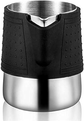 Milk Jug, Stainless Steel Milk Jug Espresso Steamer with Silicone Lid  Barista Accessories for Latte Making (Black)