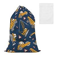 Algopix Similar Product 5 - Trucks Bulldozers Blue Laundry Bag