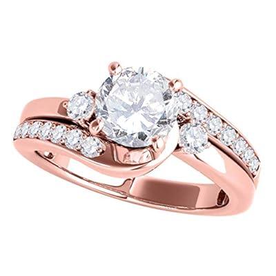 MauliJewels 1 Carat Halo Unique Design Engagement Diamond Ring