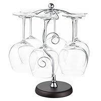 Algopix Similar Product 18 - MyGift 6Hook Countertop Wine Glass