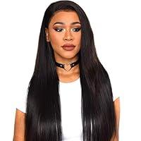Algopix Similar Product 19 - Brazilian Straight Lace Front Wig Human