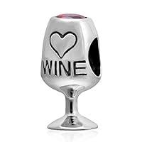 Algopix Similar Product 13 - Red Wine Lover Glass Charms fit Pandora