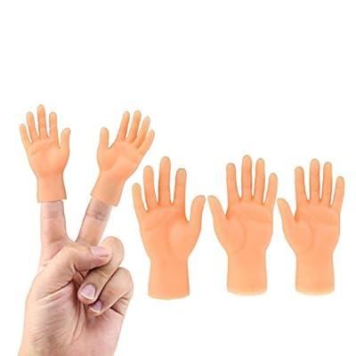 Finger Hands Tiny Hands for Fun Pack of 10, Mini Hand Puppet Small Hands  Left & Right Hands for Fingers, Gnomes Making Accessories - 5 Left & 5 Right