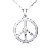 Algopix Similar Product 7 - S925 Sterling Silver Peace Sign Hippie