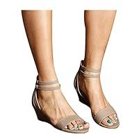 Algopix Similar Product 13 - Womens Ankle Strap Buckle Mid Wedge