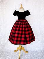 Algopix Similar Product 9 - Black Velvet Short Sleeve Plaid Skirt