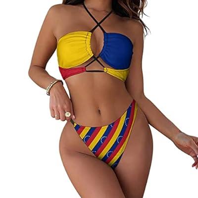 Best Deal for Fattyeery Venezuela Flag Women Sexy Bikini Bikini Swimsuit