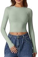 Algopix Similar Product 2 - QINSEN Womens Seam Cup Crop Tops for