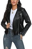 Algopix Similar Product 3 - Fahsyee Womens Black Leather Jackets