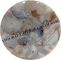 Algopix Similar Product 4 - Natural Grey Agate Stone Round Coffee