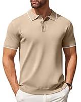 Algopix Similar Product 15 - COOFANDY Mens Knit Polo Shirt Short