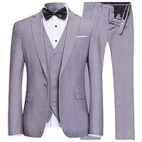 Algopix Similar Product 13 - YFFUSHI Mens Slim Fit 3 Piece Suit One