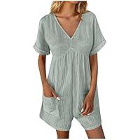 Algopix Similar Product 2 - Short Rompers for Women 2024 V Neck