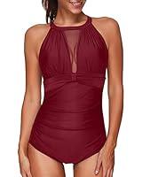 Algopix Similar Product 9 - Tempt Me Women One Piece Swimsuit Wine