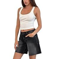 Algopix Similar Product 1 - Pivanzore Baggy Jean Shorts Women Y2k