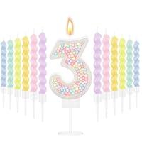 Algopix Similar Product 15 - MTLEE Birthday Candle Macaron Glitter