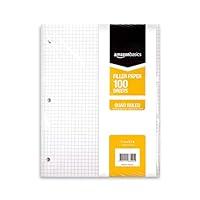 Algopix Similar Product 3 - Amazon Basics Graph Ruled Loose Leaf