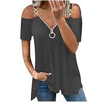 Algopix Similar Product 13 - Casual Summer Top for WomenZipper