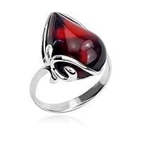 Algopix Similar Product 2 - Cherry Amber Sterling Silver Ring