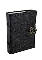 Algopix Similar Product 5 - Pentagram Embossed Black Leather Bound