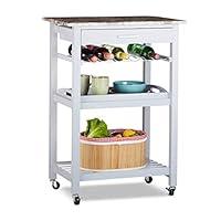 Algopix Similar Product 14 - Relaxdays Kitchen Cart with Tray and
