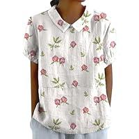 Algopix Similar Product 10 - 2024 Summer Linen Shirts for Women