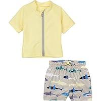 Algopix Similar Product 4 - SwimZip Boy Zipper Short Sleeve Rash